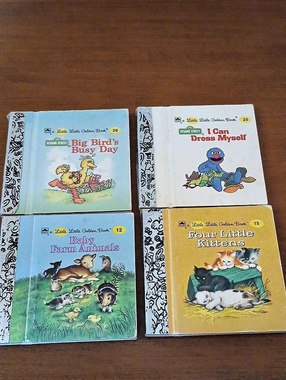 4 Mini Golden Books Vintage Little Golden Books Sesame Street Etc.